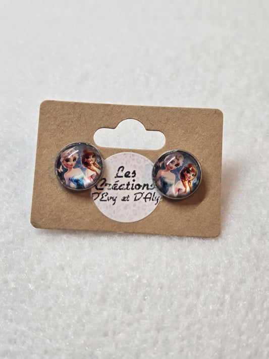 Boucles d'oreille d'Evy - Elsa et Anna