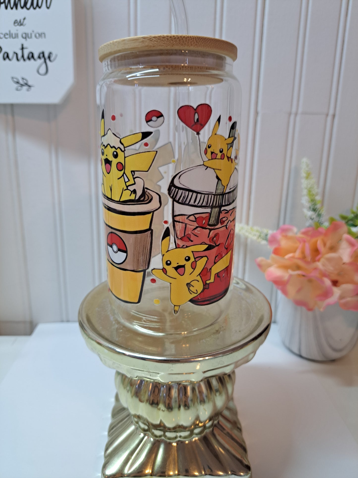 Verre avec paille - Pikachu