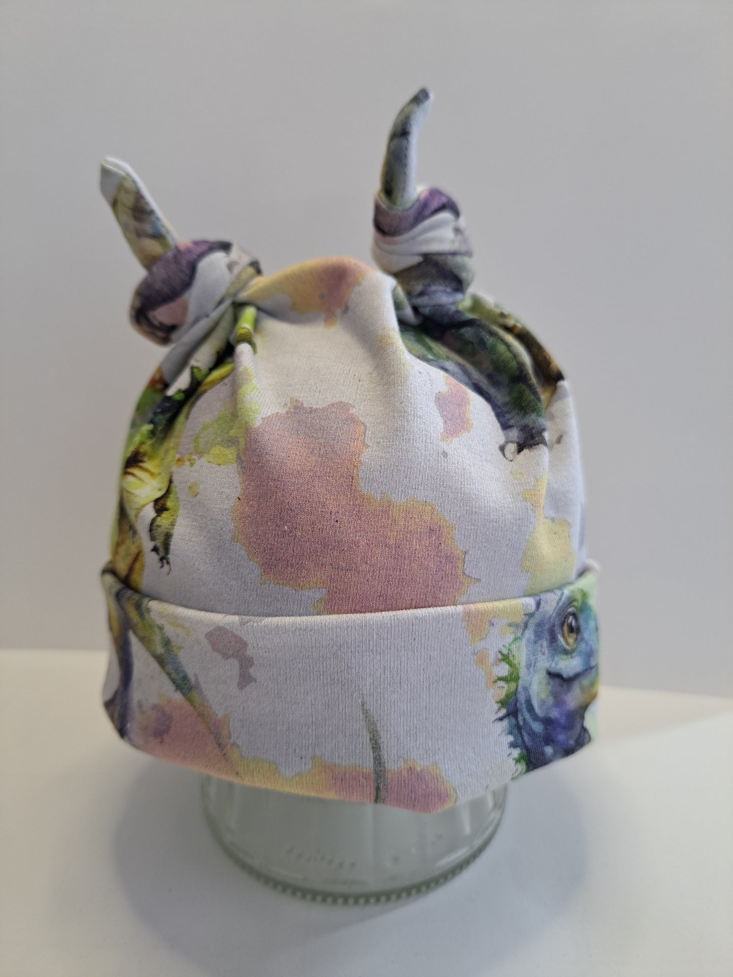Bonnet bébé  0-3 mois - Dino aquarelle
