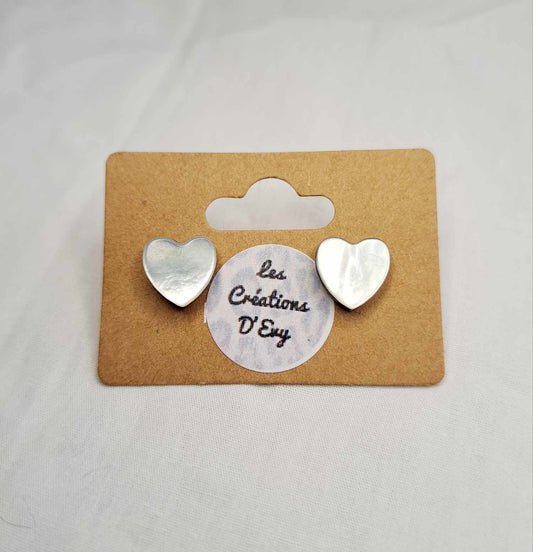 Boucles D'oreille d'Evy - Pierre de coquillage en cœur