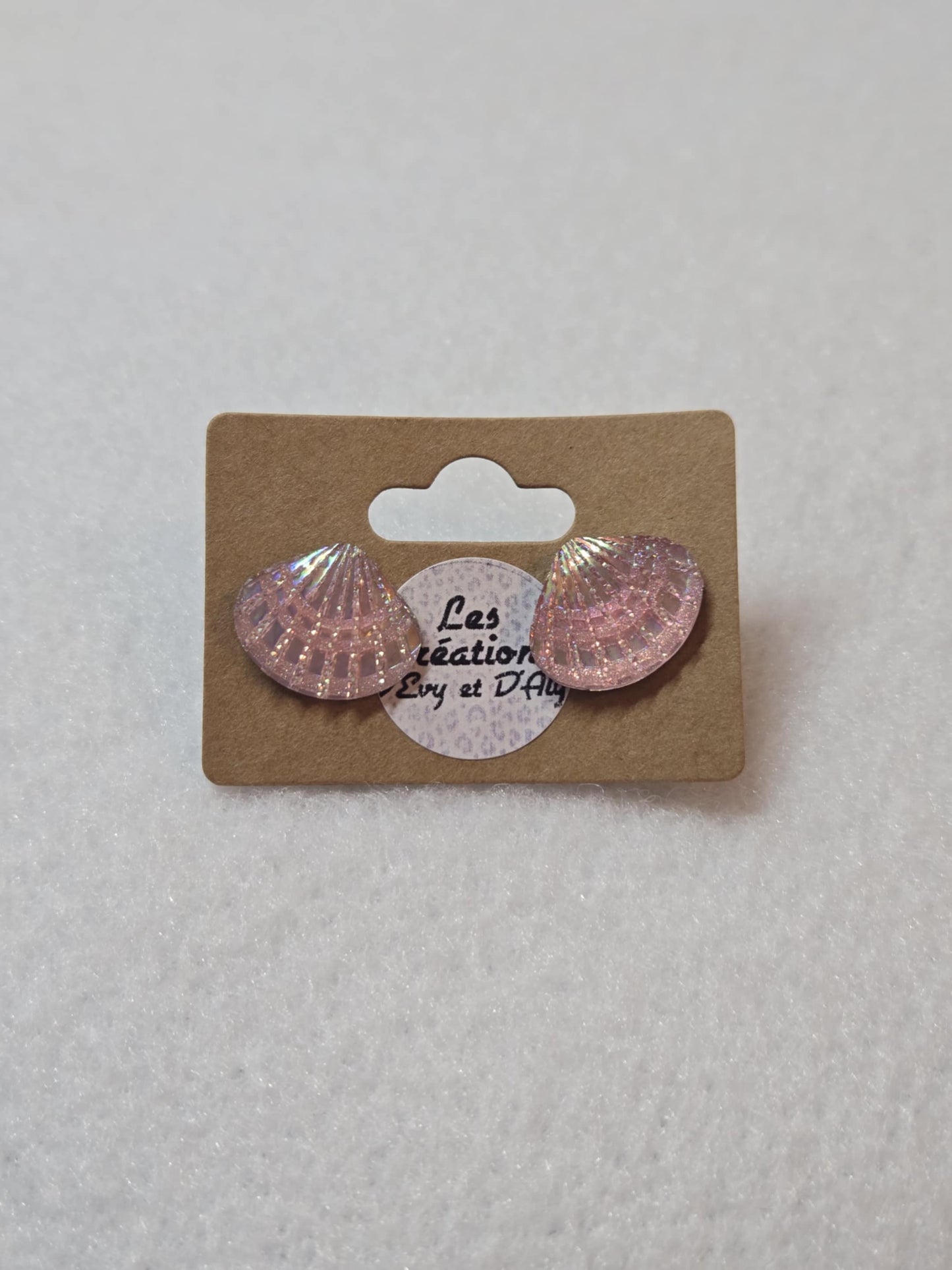 Boucles d'oreille d'Evy - Coquillage rose