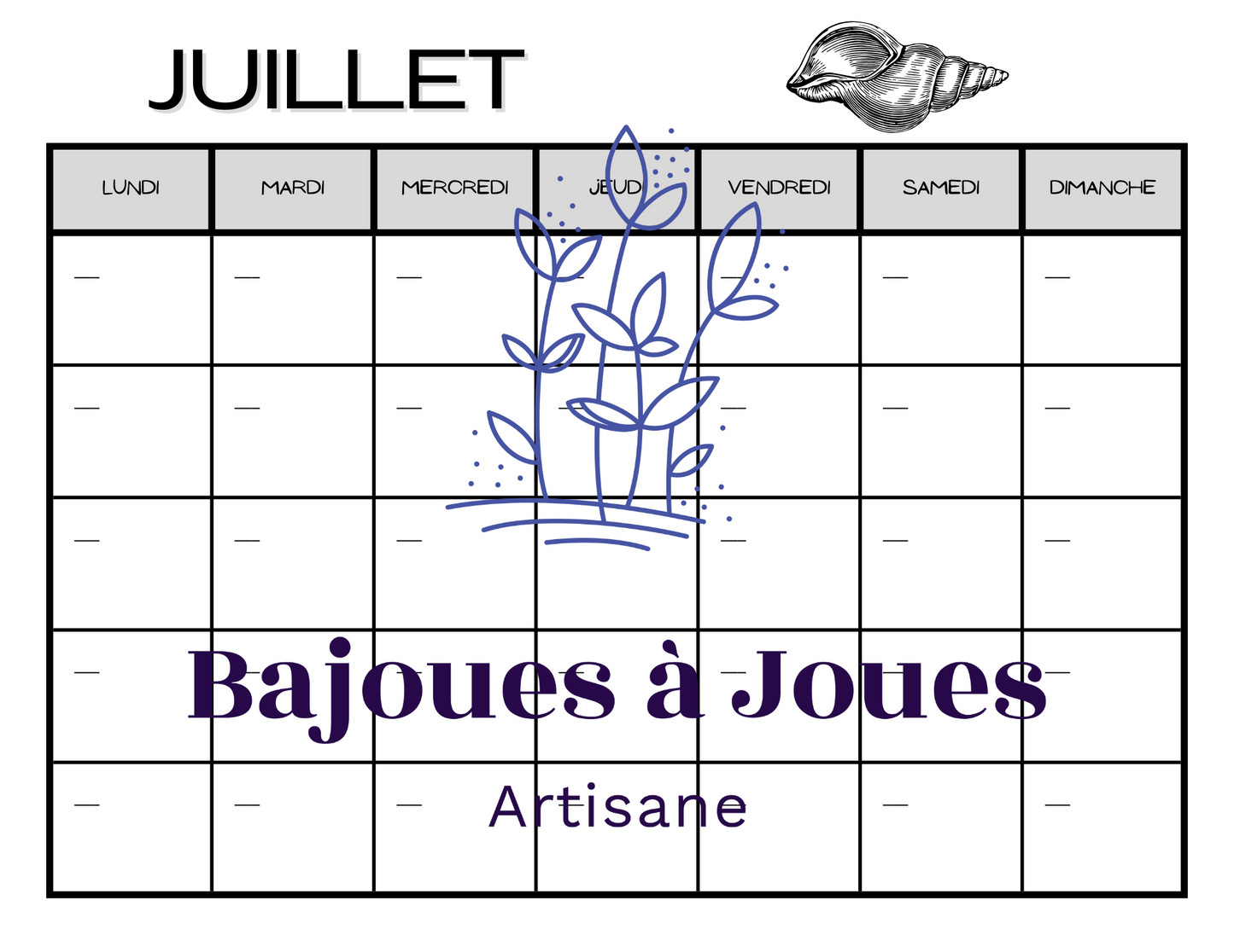 Calendrier Minimaliste (Fichers imprimable)