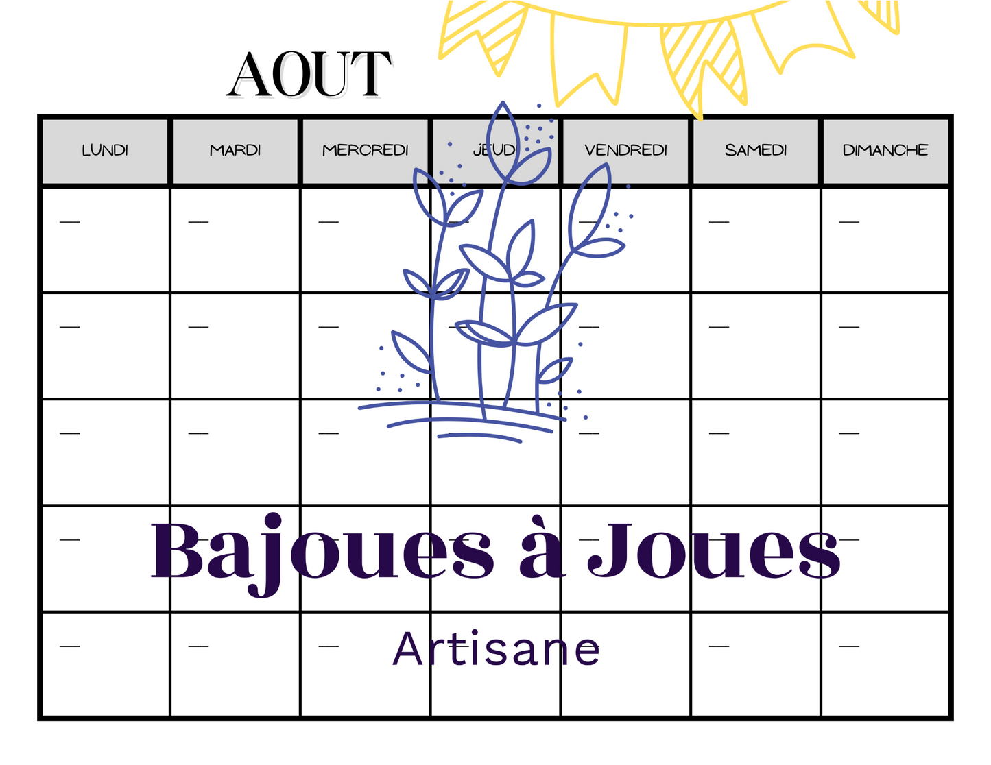Calendrier Minimaliste (Fichers imprimable)