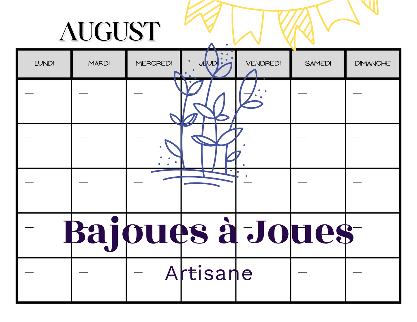 Calendrier Minimaliste (Fichers imprimable)