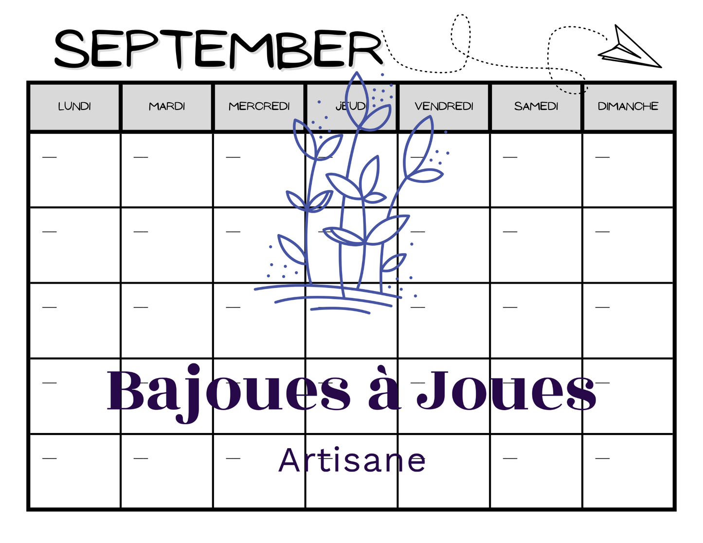 Calendrier Minimaliste (Fichers imprimable)