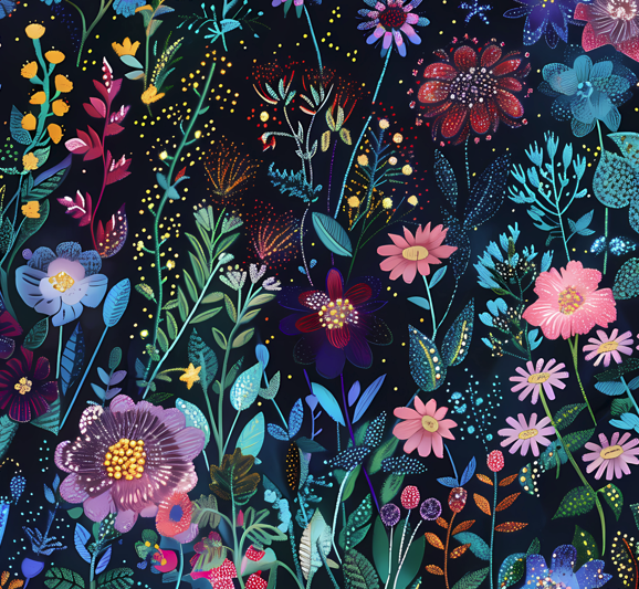 Linges à vaisselle - Champ de fleur