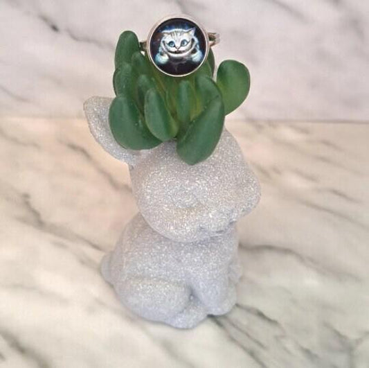 Bague ajustable - Chat vilain