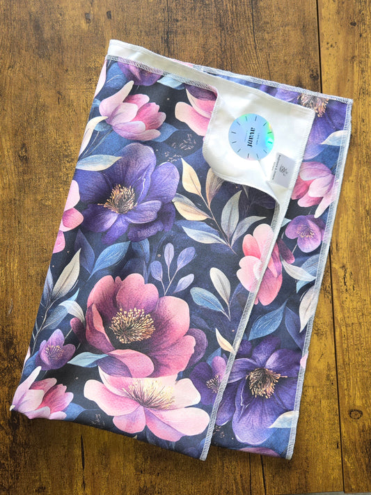 Linges à vaisselle - Fleur mauve et rose