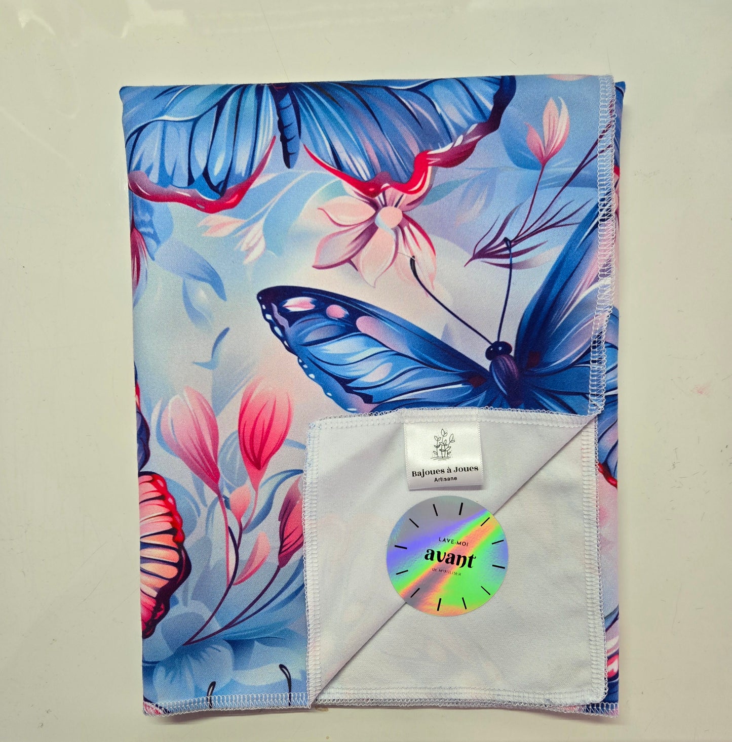 Linges à vaisselle - Papillons rose/mauve/bleu