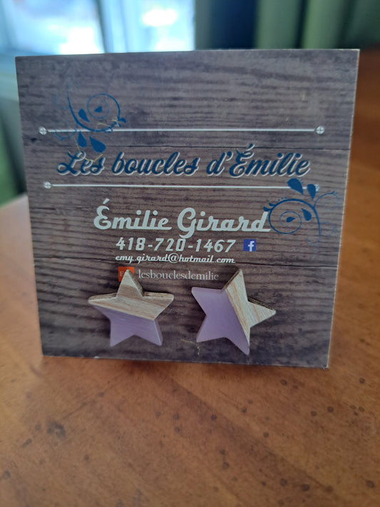 Boucles d'oreilles - Étoiles mauve