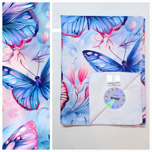 Linges à vaisselle - Papillons rose/mauve/bleu