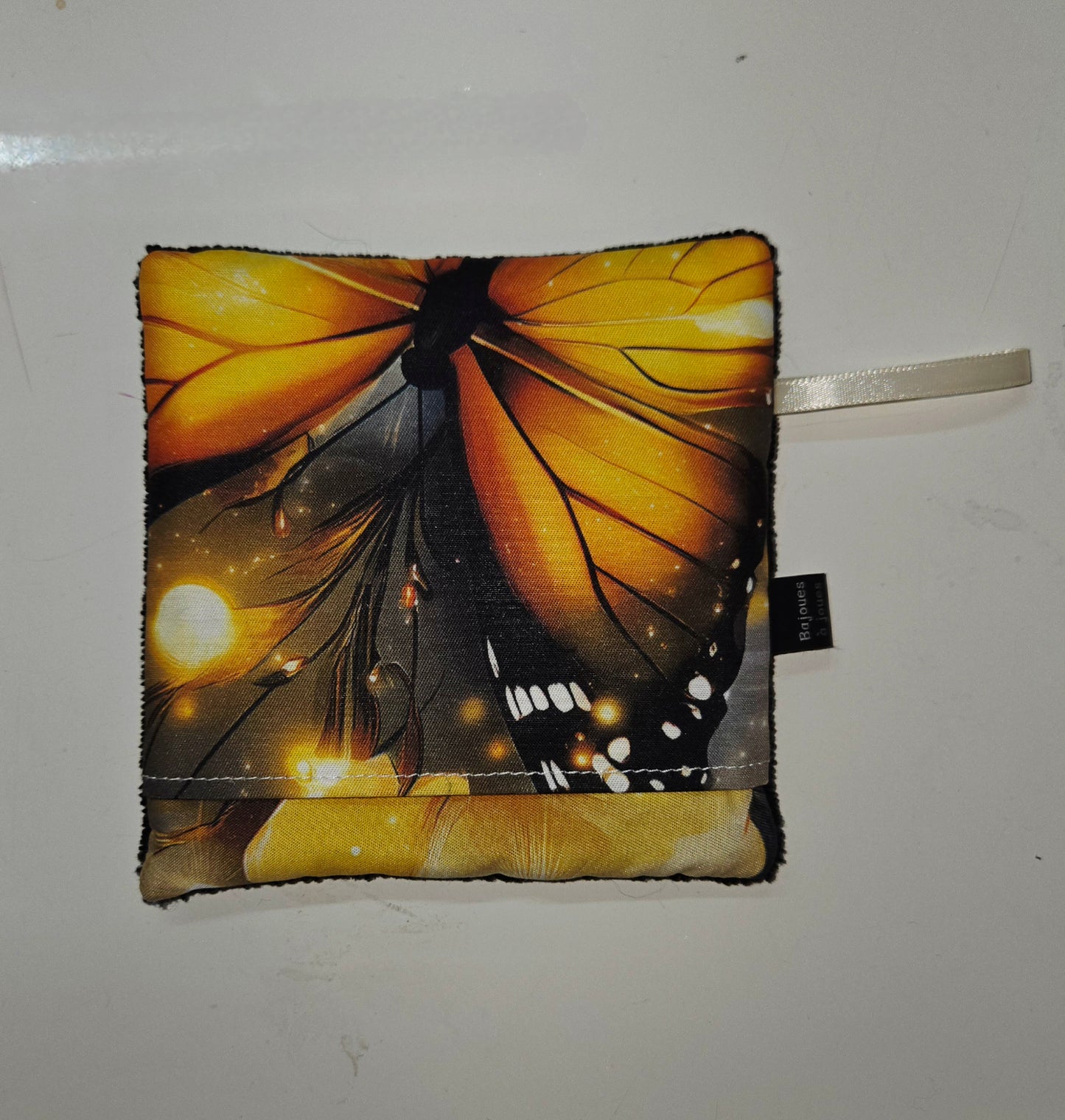 Gant démaquillant - Papillon jaune