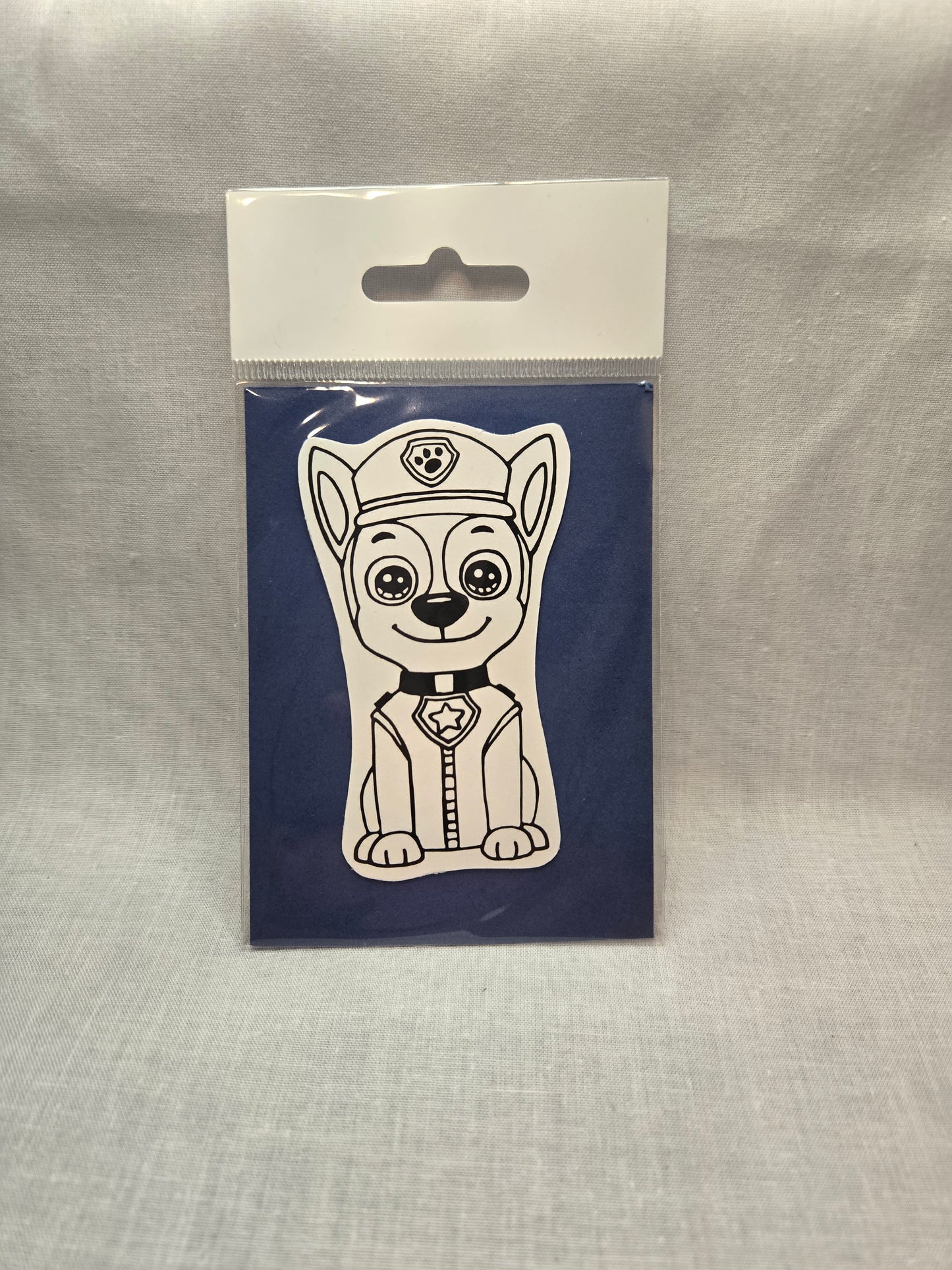Aimant à colorier - Chien bleu