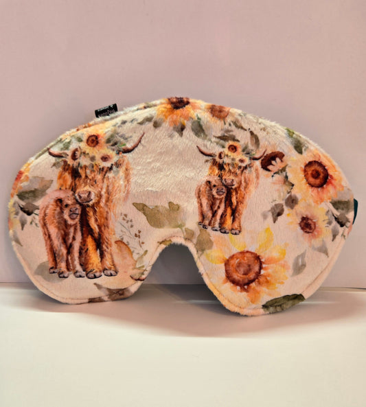 Masque de sommeil - Vache et tournesol