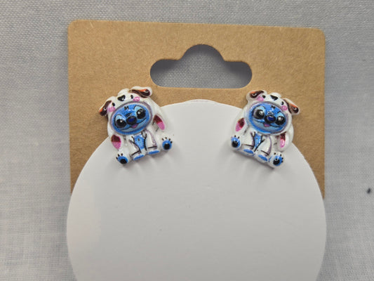 Boucles d'oreille d'Evy - Alien bleu