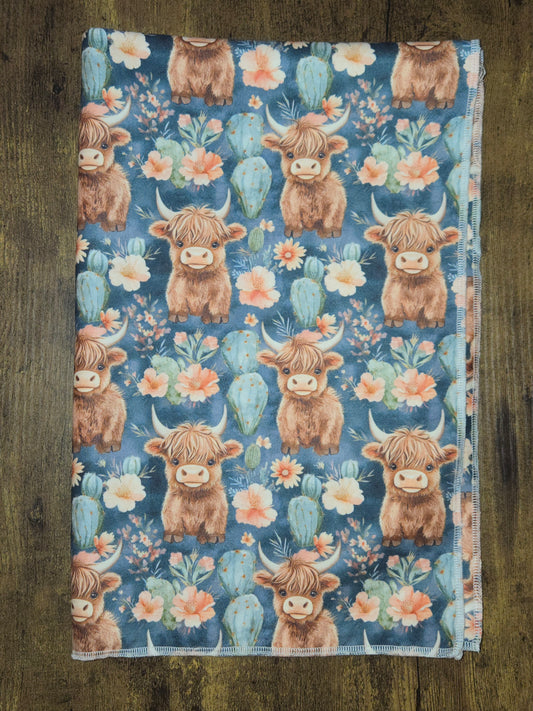 Linges à vaisselle - Vache highland et cactus