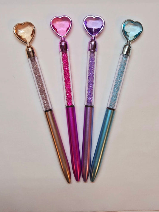 Stylo coeur avec diamand