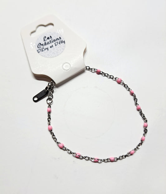 Bracelet - petite perle rose