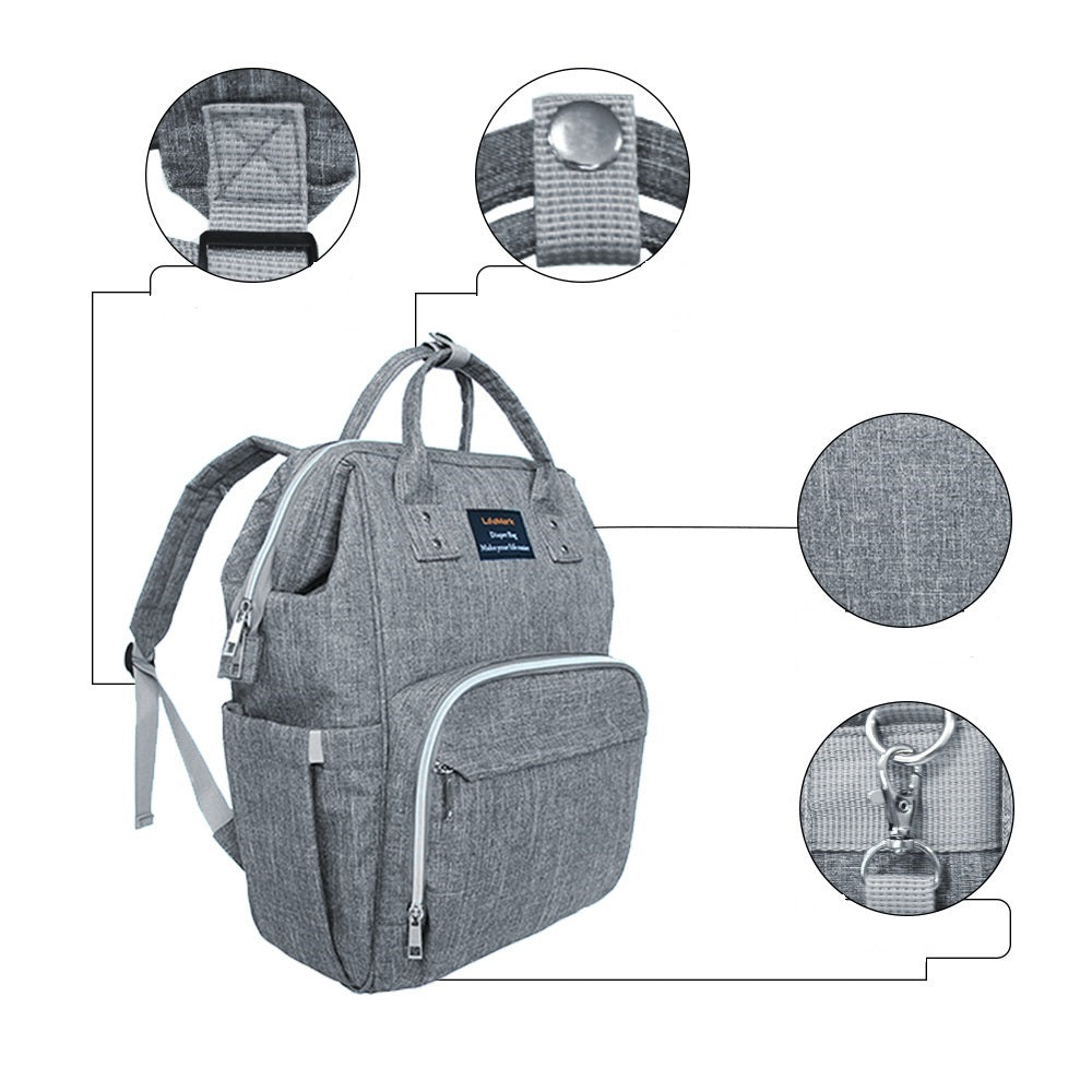 LeaMark Sac à langer Sac à dos Maternité Nappy - Sac étanche multifonction -
