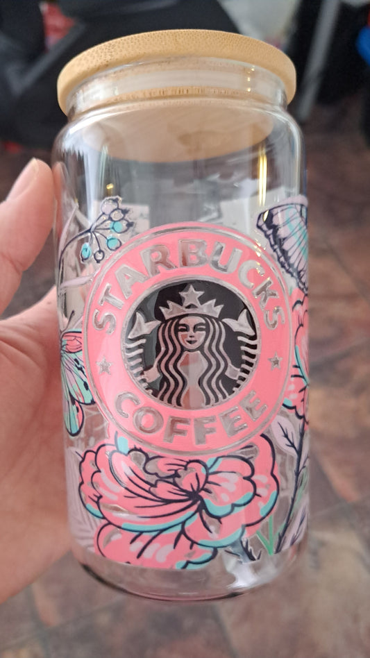 Verre avec paille - Starbuck Papillon