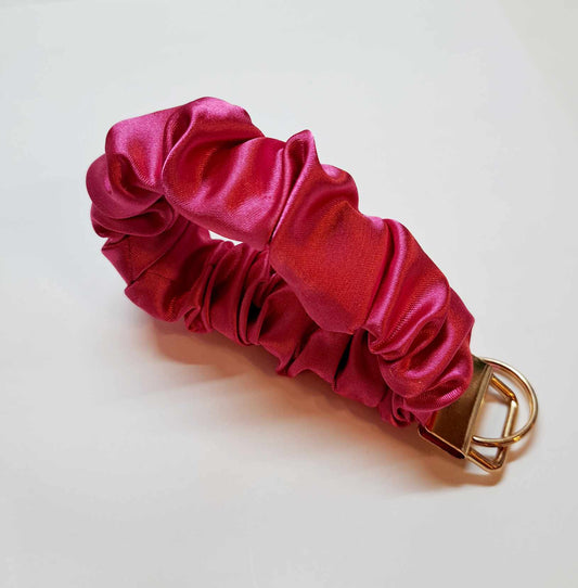 Porte-Clé en chouchou -  Rose en satin