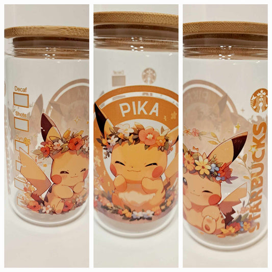 Gobelet en verre avec paille - Pikachu Starbucks