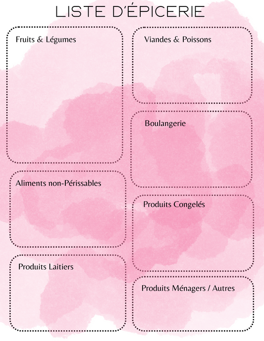 Liste D'épicerie (version Imprimable, ficher PDF)