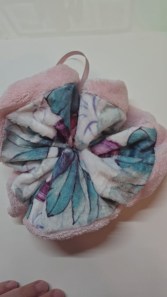 Fleur de douche - feuillage mauve et turquoise