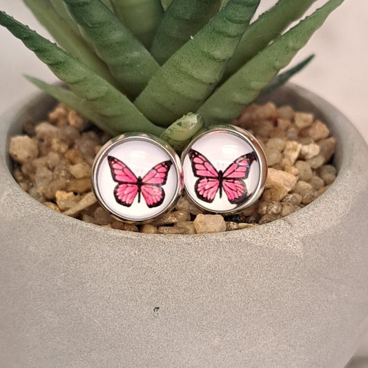 Boucles d'oreilles en acier inoxydable - Papillon