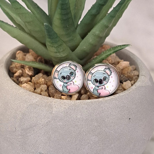 Boucles d'oreilles en acier inoxydable - Koala Bebon