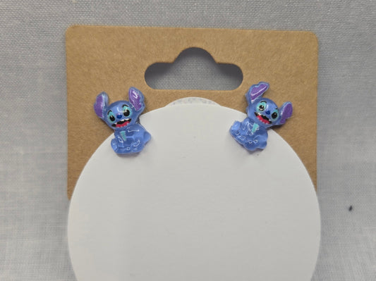 Boucles d'oreille d'Evy - Alien bleu