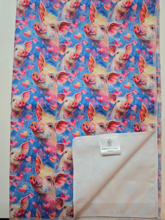 Linges à vaisselle - Cochon rose