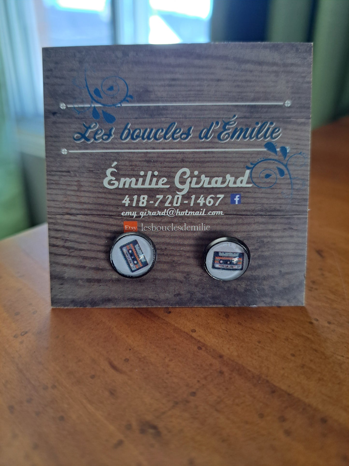 Boucles d'oreilles -Casette retro