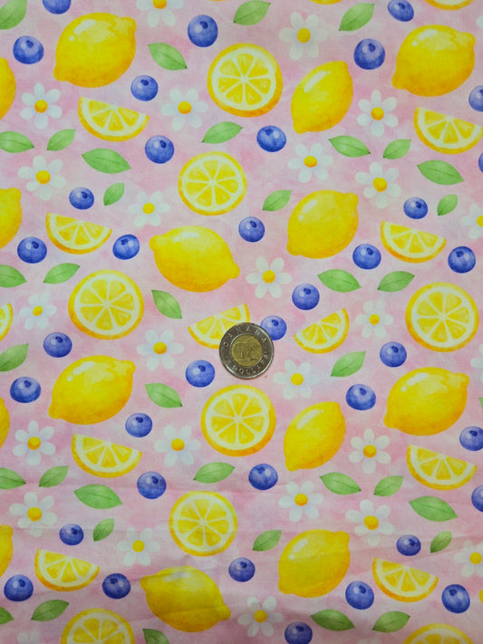 Coton - citron et bleuet